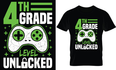 4th grade level unlocked back to school t-shirt