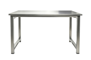 A sturdy stainless steel table ready for work showcasing industrial design with a promise of on transparent background