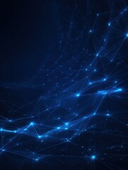 Obraz premium Blue geometric abstract technology background, blue technology light concept illustration