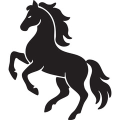 Horse rearing silhouette