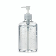 Obraz premium Clear Pump Bottle of Hand Sanitizer Gel Ready for Use Hygiene Product Antibacterial Disinfectant Cleanliness Wellness