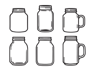 Mason Jar Vector Drawing