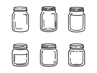 Mason Jar Transparent Line Art