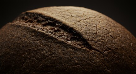 Artisan Rustic Bread Crust: A Close-Up Photography