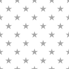 Obraz premium Grey stars seamless pattern on white background in neutral tone grid