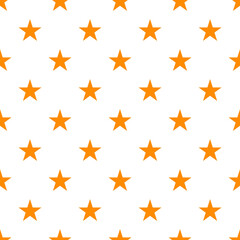 Dark orange stars seamless pattern on white background in bold grid layout