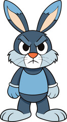 Fototapeta premium Angry cartoon rabbit and bunny editable vector art