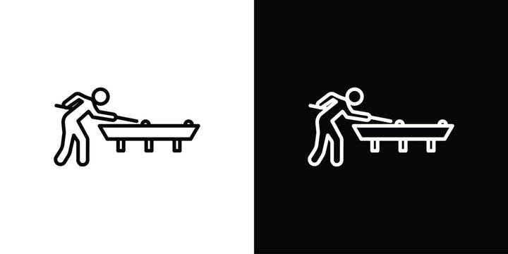 Snooker icon in black. flat graphic vector icon