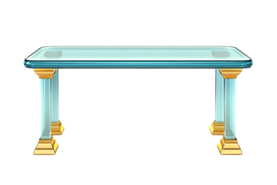 A pristine glass table evoking simplicity and elegance in design perfect for modern homes with on transparent background
