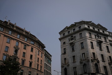 Close up of beautiful italian architecture in Milan