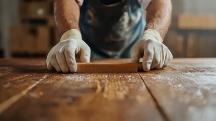 A craftsman focused on shaping a piece of wood, highlighting the artistic skill and dedication required for woodworking, emphasizing craftsmanship and creativity.