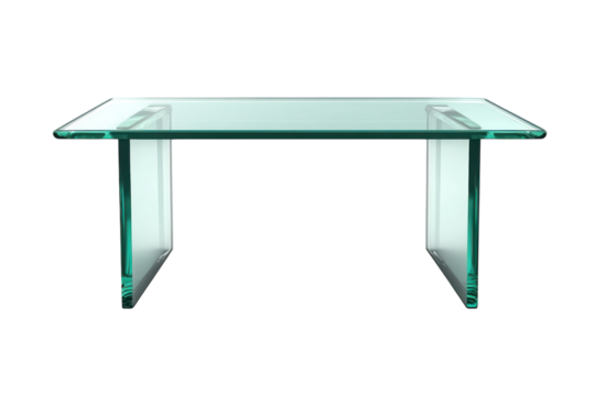 A modern glass coffee table radiating minimalist elegance and pristine clarity a symbol of on transparent background