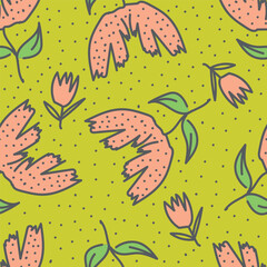 Vintage seamless floral pattern. Ditsy style background of small flowers. Ditsy floral over light yellow background. Small flower pattern for fashion, wrapping, printing on fabrics and surface