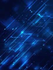 Obraz premium Blue geometric abstract technology background, blue technology light concept illustration