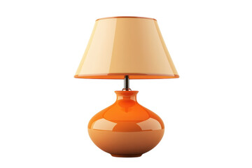 A glowing orange table lamp radiates warmth casting a soft inviting light perfect for creating on transparent background