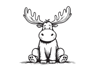Moose Outline Vector Illustration