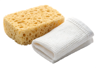  porous-sponge--washcloth-for-washing-dishes isolated on white background, png, ai generated