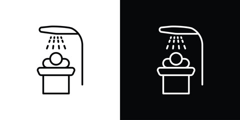 Solarium icon in black. flat graphic vector icon