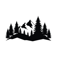 Obraz premium Christmas winter forest vector illustration with snow, fir trees, and a festive holiday landscape