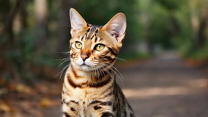 Obraz premium Bengal cat in the forest