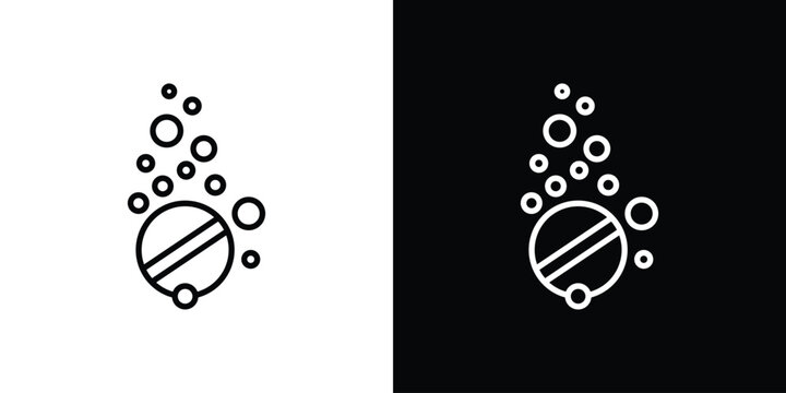 Soluble tablet icon in black. flat graphic vector icon