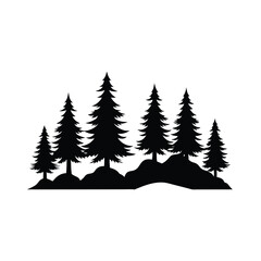 Obraz premium Vector illustration of a winter forest with snow-covered fir trees, perfect for Christmas holiday designs and nature-inspired celebration cards