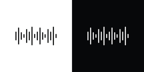 Fototapeta premium Sound wave icon in black. flat graphic vector icon
