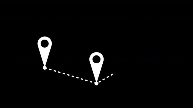 three point pin animation on black background 4k video