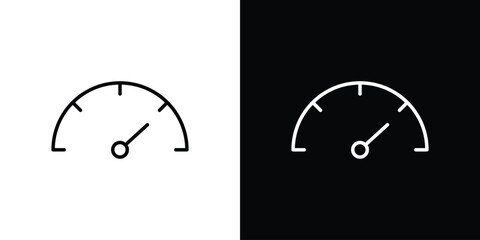 Speedometer icon in black. flat graphic vector icon © Vince