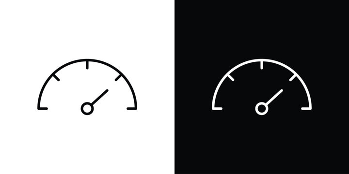 Speedometer icon in black. flat graphic vector icon