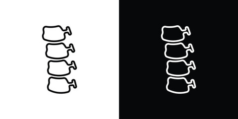 Spine Bone icon in black. flat graphic vector icon