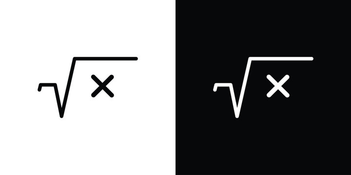 Square root icon in black. flat graphic vector icon