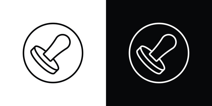 Stamp icon in black. flat graphic vector icon