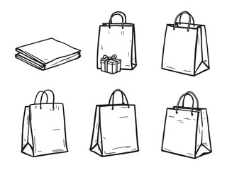 Paper Bag Sketch Drawing