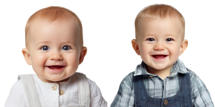 Set of a, Smiling baby, isolated on a transparent background.
