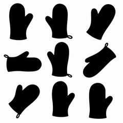 Oven mitts set, kitchen cooking safety