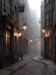 mystery setting - old foggy london side street © Johannes