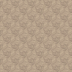 Seamless abstract hand-drawn pattern, waves on a brown background