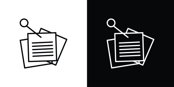 Sticky notes icon in black. flat graphic vector icon