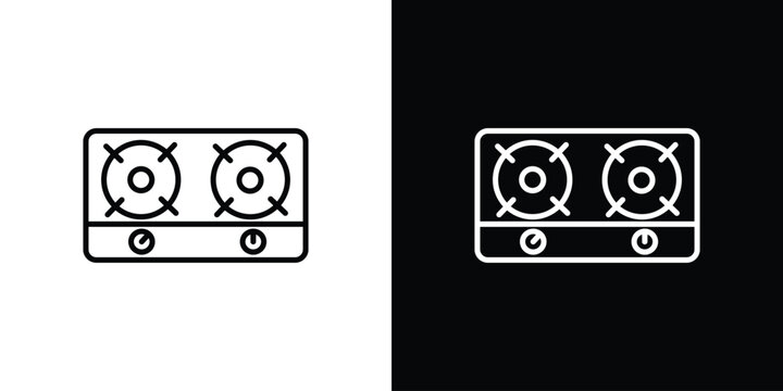 Stove icon in black. flat graphic vector icon
