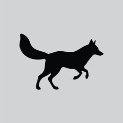 Minimalist Jackal Jumping Artwork