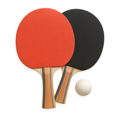 ping pong racket and ball