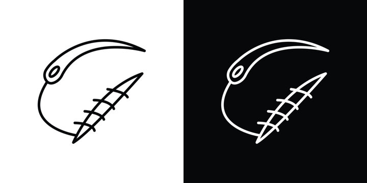 Suture icon in black. flat graphic vector icon