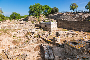Ruins of the Western Sanctuary in Troy VIII in Canakkale Turkey