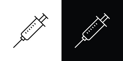Syringe icon in black. flat graphic vector icon © Vince