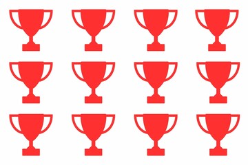 set of trophy cups, Set of trophy cups icon, 