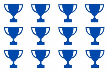 set of trophy cups, Set of trophy cups icon, 