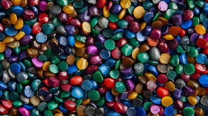 Abstract Rainbow Texture: Multicolor Recycled Plastic Grains