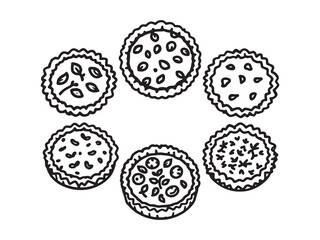 Savory quiche sketch design