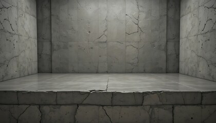 Fototapeta premium Realistic concrete room interior ideal for product photography background and visual presentation